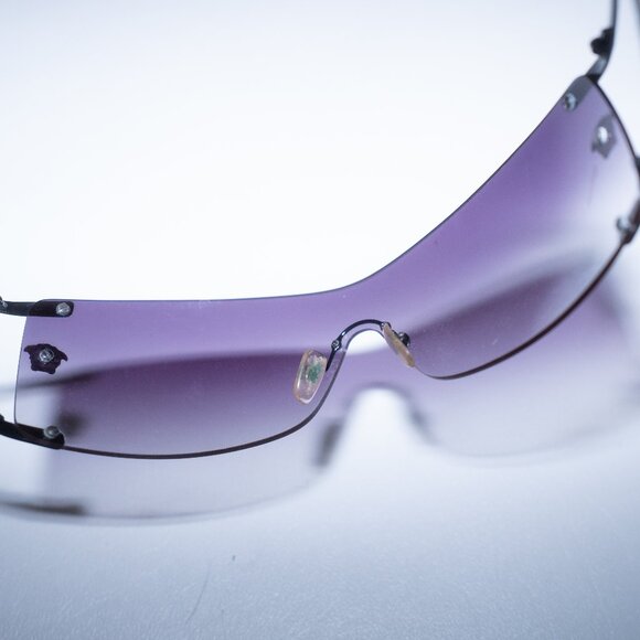 VERSACE 2052 Shield Wrap Rimless Sunglasses
